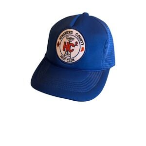Hendricks County Ham Club Blue Trucker Hat One Size Fits All 100% Polyester & Ny